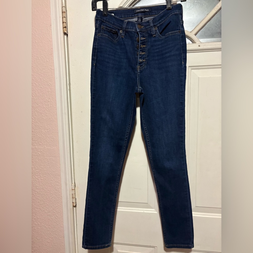 Calvin Klein Women's Dark Blue High Rise Jeans
